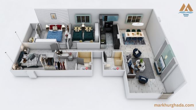 3 bedroom apartment at Mark Resort Hurghada